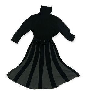 London Times Black & Grey Turtleneck Sweater Dress Size XL